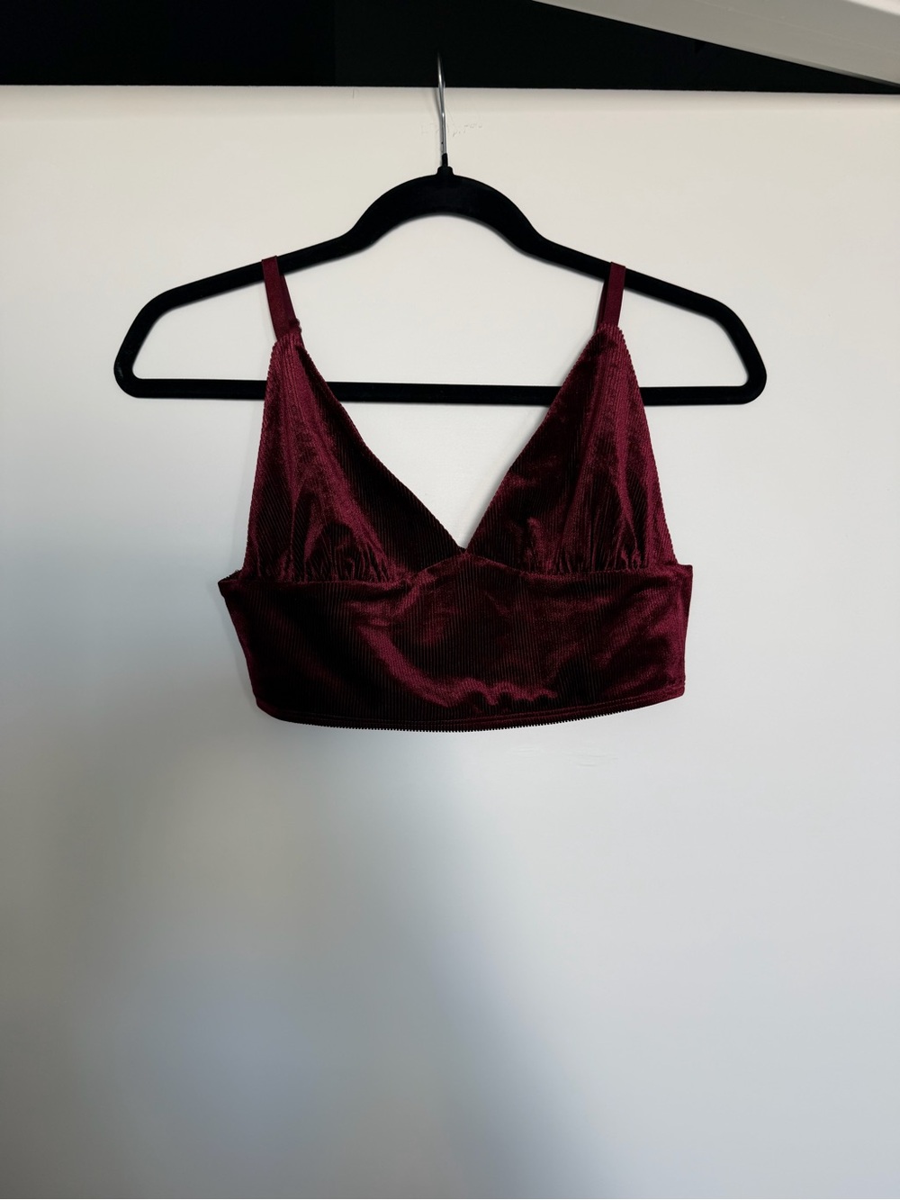 Forever 21 Velvet Bralette in Burgundy